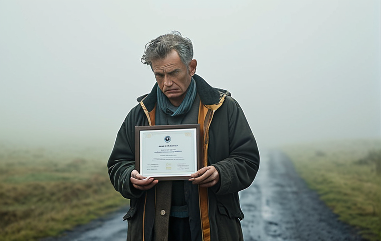**Prompt:** A thoughtful photographer, slightly overwhelmed, holding a photography certificate. They stand at a subtle visual crossroads or in a soft, ethereal mist, symbolizing uncertainty and the vast potential ahead. A single, small guiding light or path emerges from the mist, hinting at the first step. Soft, contemplative lighting, shallow depth of field.